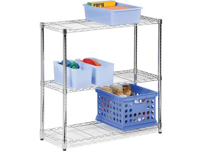 Honey-Can-Do 3-Shelf Metal Unit, 24"W, Chrome (SHF-01903)