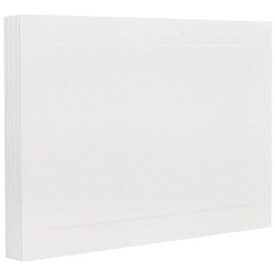 JAM Paper® Blank Flat Note Cards, A2 Size, 4 1/4 x 5.5, White Panel, 25/Pack (175976A)