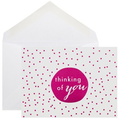 JAM Paper® Thank You Cards Set, Pink Tiny Dot, 10/pack (D41111NPMB)