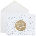 JAM Paper® Thank You Cards Set, Thinking of You Greeting, Gold Tiny Dot, 10/pack (D41111NGLMB)