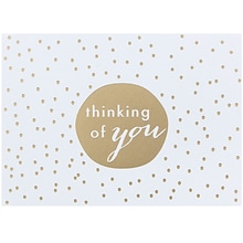 JAM Paper® Thank You Cards Set, Thinking of You Greeting, Gold Tiny Dot, 10/pack (D41111NGLMB)