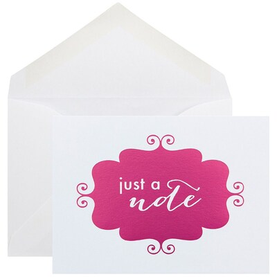 JAM Paper® Thank You Cards Set, Just a Note, Pink Banner, 10/pack (D41115NPMB)