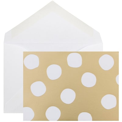 JAM Paper® Thank You Cards Set, Gold Polka Dot, 10/pack (D41109NGLMB)