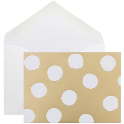 JAM Paper® Thank You Cards Set, Gold Polka Dot, 10/pack (D41109NGLMB)