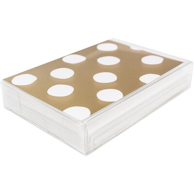 JAM Paper® Thank You Cards Set, Gold Polka Dot, 10/pack (D41109NGLMB)