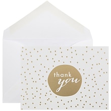 JAM Paper® Thank You Cards Set, Gold Tiny Dot ,10/pack (D41111TYGLMB)
