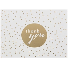JAM Paper® Thank You Cards Set, Gold Tiny Dot ,10/pack (D41111TYGLMB)