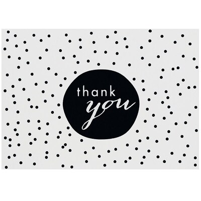 JAM Paper® Thank You Cards Set, Black Tiny Dot, 10/pack (D41111TYBKMB)