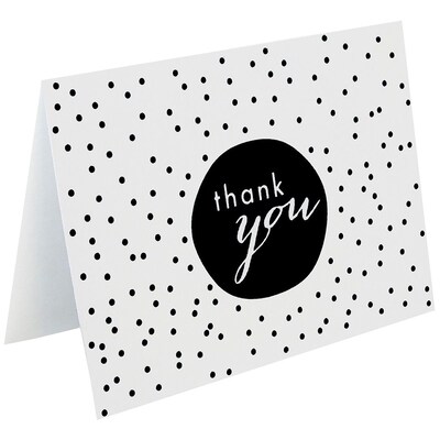 JAM Paper® Thank You Cards Set, Black Tiny Dot, 10/pack (D41111TYBKMB)