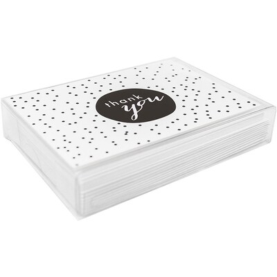 JAM Paper® Thank You Cards Set, Black Tiny Dot, 10/pack (D41111TYBKMB)