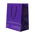 JAM Paper® Glossy Gift Bags, Medium, 8 x 4 x 10, Purple, 6/pack (672GLpua)