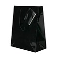JAM Paper® Glossy Gift Bags, Large, 10 x 13 x 5, Black, Glossy, 6/pack (673GLbla)