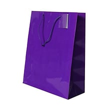 JAM Paper Glossy Gift Bag with Rope Handles, Large, Purple, 3 Bags/Pack (673GLPUB)