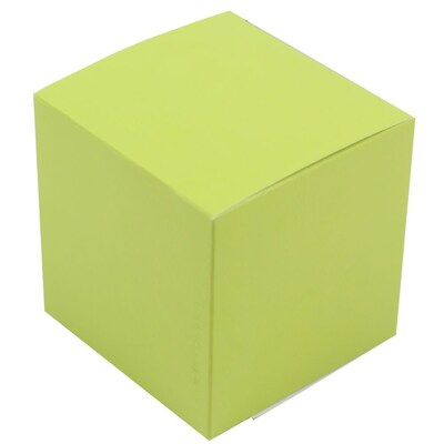 JAM PAPER Glossy Gift Boxes, 3 1/2 x 3 1/2 x 3 1/2, Lime Green