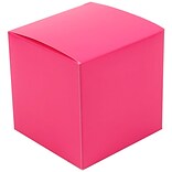 JAM Paper® Glossy Gift Boxes, Small, 3 1/2 x 3 1/2 x 3 1/2, Fuchsia Pink Glossy, 10/Pack (2238319105