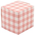 JAM Paper® Glossy Gift Boxes, Small, 2 x 2 x 2, Peach Gingham, 10/Pack (238327091)