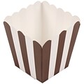 JAM Paper® Popcorn Boxes, 3 x 3, Brown Striped, 10/Pack (347027075)