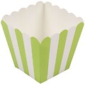 JAM Paper® Popcorn Boxes, 3 x 3, Lime Green Striped, 10/Pack (347027074)
