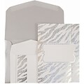 JAM Paper® Wedding Invitations, Combo, 1 small & 1 large, White Envelope White Silver Zebra Stripe, 50/pack (52610550siCO)