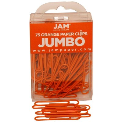 JAM Paper Colored Office Desk Supplies Bundle, Orange, Jumbo Paper Clips & Medium Binder Clips, 1 Pack of Each (4218339OR)