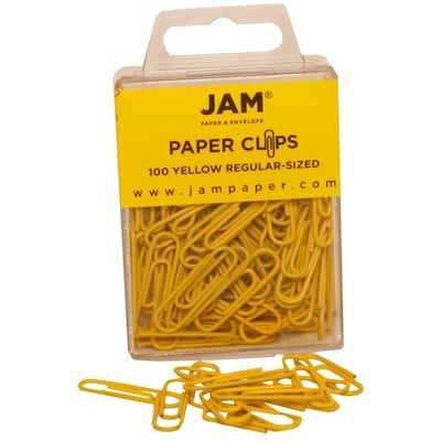 JAM Paper® Colored Office Desk Supplies Bundle, Yellow, Paper Clips & Binder Clips, 1 Pack of Each, 2/pack (218334ye)