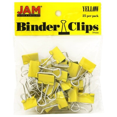 JAM Paper® Colored Office Desk Supplies Bundle, Yellow, Paper Clips & Binder Clips, 1 Pack of Each, 2/pack (218334ye)