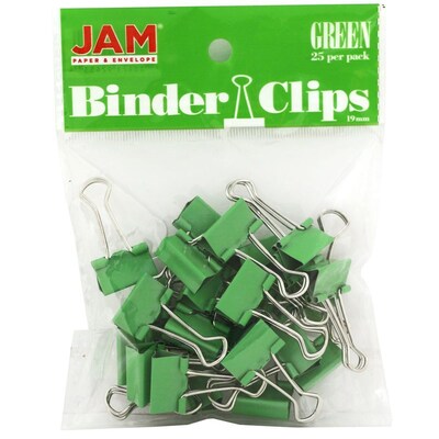 JAM Paper Colored Office Desk Supplies Bundle, Green, Paper Clips & Binder Clips, 1 Pack of Each, 2/pack (218334gr)