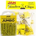 JAM Paper® Colored Office Desk Supplies Bundle, Yellow, Jumbo Paper Clips & Medium Binder Clips, 1 Pack of Each (4218339YE)