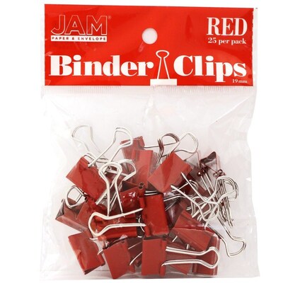 JAM Paper Colored Office Desk Supplies Bundle, Red, Paper Clips & Binder Clips, 1 Pack of Each, 2/pack (218334re)