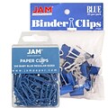 JAM Paper® Colored Office Desk Supplies Bundle, Blue, Paper Clips & Binder Clips, 1 Pack of Each, 2/pack (218334bu)