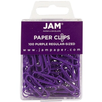 JAM Paper Colored Office Desk Supplies Bundle, Purple, Paper Clips & Binder Clips, 1 Pack of Each, 2/pack (218334pu)