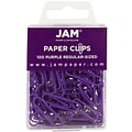 JAM Paper Colored Office Desk Supplies Bundle, Purple, Paper Clips & Binder Clips, 1 Pack of Each, 2