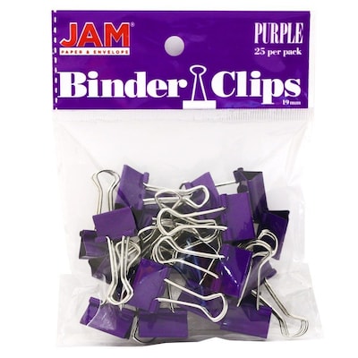 JAM Paper Colored Office Desk Supplies Bundle, Purple, Paper Clips & Binder Clips, 1 Pack of Each, 2/pack (218334pu)