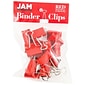 JAM Paper Colored Office Desk Supplies Bundle, Red, Jumbo Paper Clips & Medium Binder Clips, 1EA/PK (4218339re)