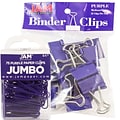 JAM Paper Colored Office Desk Supplies Bundle, Purple, Jumbo Paper Clips & Medium Binder Clips, 1 Pa