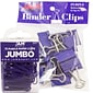 JAM Paper Colored Office Desk Supplies Bundle, Purple, Jumbo Paper Clips & Medium Binder Clips, 1 Pa