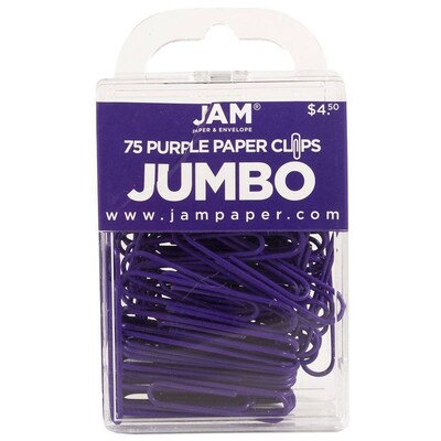JAM Paper Colored Office Desk Supplies Bundle, Purple, Jumbo Paper Clips & Medium Binder Clips, 1 Pack of Each (4218339PU)