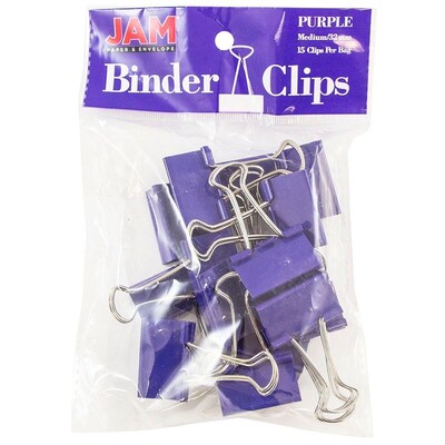 JAM Paper Colored Office Desk Supplies Bundle, Purple, Jumbo Paper Clips & Medium Binder Clips, 1 Pack of Each (4218339PU)