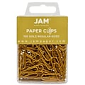 JAM Paper® Colored Standard Paper Clips, Small 1 Inch, Gold Paperclips, 2 Packs of 100 (21832058a)