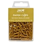 JAM Paper Small Paper Clips, Gold, 100/pack (21832058)