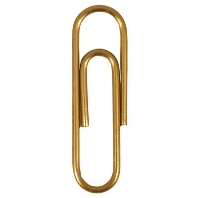 JAM Paper® Colored Standard Paper Clips, Small 1 Inch, Gold Paperclips, 2 Packs of 100 (21832058a)