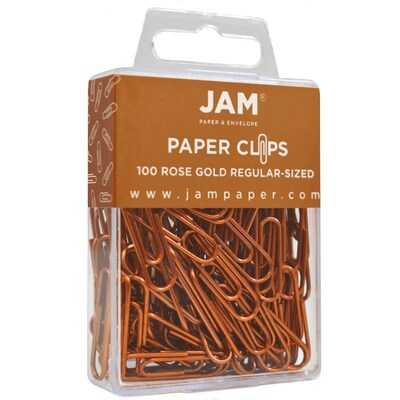 JAM Paper Small Paper Clips, Rose Gold, 100/pack (21832057)