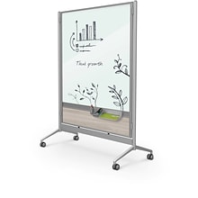 Balt D.O.C. Glass Room Divider, Silver Aluminum Frame, 58 x 46.3 (8201D-8201)