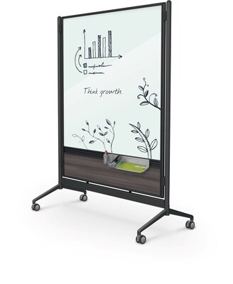 Balt D.O.C. Glass Room Divider, Black Aluminum Frame, 58 x 46.3 (8221D-7998)