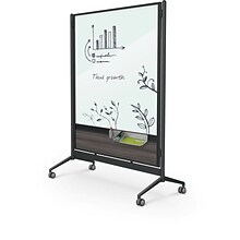 Balt D.O.C. Glass Room Divider, Black Aluminum Frame, 58 x 46.3 (8221D-7998)