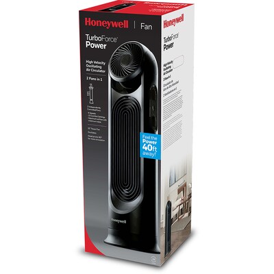 Honeywell TurboForce 32" 6-Speed Oscillating Tower Fan, Black (HYF500)