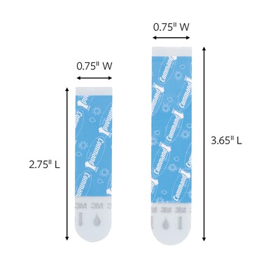 Command™ Assorted Water Resistant Refill Strips, Blue, 2 Medium and 4 Large Strips (BATH22-ES)