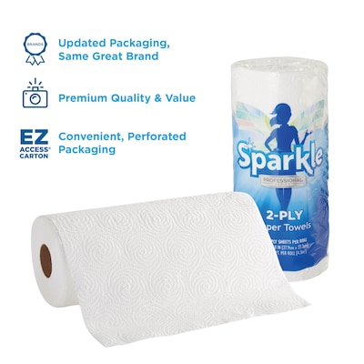 Sparkle Professional Paper Towels, 2-ply, 85 Sheets/Roll, 15 Rolls/Pack (2717714)