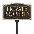 Private Property Statement Plaque - Wall/Lawn - Black/Gold (Whitehall Products) 01430