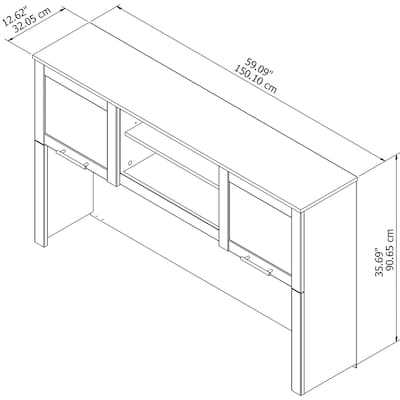 Bush Furniture Somerset 59.09"W Desktop Hutch, Mocha Cherry (WC81831)